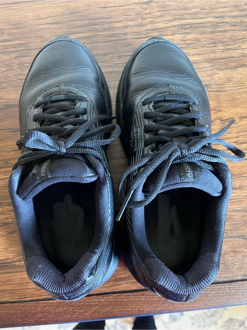 Women’s Brooks Addiction Walker 2 Slip Resistant Black Leather Sneaker - Picture 10 of 13